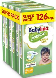 ΠΑΝΕΣ SENSITIVE SUPER PACK NO 5+ (12-17KG) 3 PACK (126 ΤΕΜ) BABYLINO