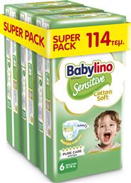 ΠΑΝΕΣ SENSITIVE SUPER PACK NO 6 (13-18KG) 3 PACK (114ΤΕΜ) BABYLINO