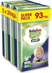 ΠΑΝΕΣ ΒΡΑΚΑΚΙ SUPER PACK PANTS COTTON SOFT UNISEX EXTRA LARGE NO6 (13-18KG) (3X31 ΤΕΜ) BABYLINO από το e-FRESH