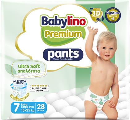 PREMIUM ULTRA SOFT PANTS ΝΟ7 EXTRA LARGE PLUS (15-25KG) 28 ΤΕΜΑΧΙΑ BABYLINO