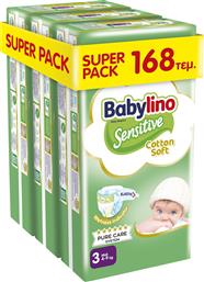 SENSITIVE COTTON SOFT SUPER PACK MIDI ΝΟ3 (4-9KG) 168 ΤΕΜΑΧΙΑ (3X56 ΤΕΜΑΧΙΑ) BABYLINO