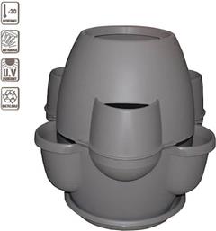 ITALY ΓΛΑΣΤΡΑ ΣΥΝΘΕΣΗΣ XL O80X80CM 200LT ΠΛΑΣΤΙΚΗ ΜΕ ΠΙΑΤΟ 8.2KG OASI ΓΚΡΙ ΚΑΦΕ BAMA