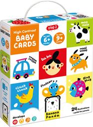 HIGHT CONTRAST BABY CARDS 6-9M+ ΒΡΕΦΙΚΕΣ ΚΑΡΤΕΣ ΕΚΜΑΘΗΣΗΣ ΥΨΗΛΗΣ ΑΝΤΙΘΕΣΗΣ 24 ΤΕΜΑΧΙΑ BANANA PANDA