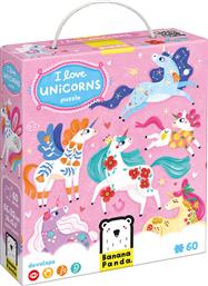 I LOVE UNICORNS PUZZLE ΠΑΙΔΙΚΟ ΠΑΖΛ 60 ΚΟΜΜΑΤΙΩΝ ΜΕ ΜΟΝΟΚΕΡΟΥΣ 4 YEARS+, 1 ΤΕΜΑΧΙΟ BANANA PANDA