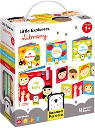 LITTLE EXPLORERS LIBRARY 1 YEARS+ ΕΚΠΑΙΔΕΥΤΙΚΟ ΒΙΒΛΙΟ ΑΚΟΡΝΤΕΟΝ ΜΕ ΛΕΞΕΙΣ & ΕΙΚΟΝΕΣ 4 ΤΕΜΑΧΙΑ BANANA PANDA