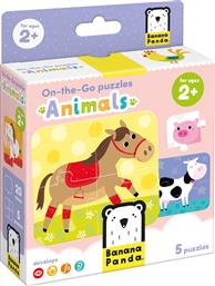 ON THE GO PUZZLES 2 YEARS+, 5 ΤΕΜΑΧΙΑ - ANIMALS,ΠΑΙΔΙΚΟ ΠΑΖΛ 4 ΚΟΜΜΑΤΙΩΝ BANANA PANDA