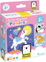 ON THE GO PUZZLES 3 YEARS+ ΠΑΙΔΙΚΟ ΠΑΖΛ 9 ΚΟΜΜΑΤΙΩΝ 5 ΤΕΜΑΧΙΑ - PONIES BANANA PANDA