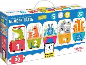 ΠΑΙΔΙΚΟ ΠΑΖΛ MAKE-A-MATCH PUZZLE NUMBER TRAIN - ΠΟΛΥΧΡΩΜΟ BANANA PANDA
