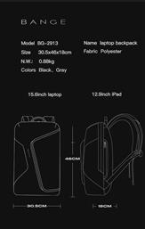 ΣΑΚΙΔΙΟ ΠΛΑΤΗΣ 23L LAPTOP 15,6” 2913 ΜΑΥΡΟ BANGE