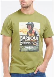 SMQ CHECKER TEE MTS0956-BIOL73 OLIVE BARBOUR
