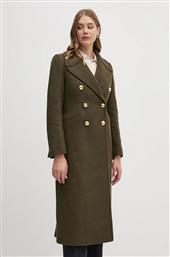 ΜΑΛΛΙΝΟ ΠΑΛΤΟ REVA WOOL MILITARY COAT ΧΡΩΜΑ: ΠΡΑΣΙΝΟ, LWO0234 BARBOUR