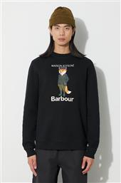 ΒΑΜΒΑΚΕΡΗ ΜΠΛΟΥΖΑ X MAISON KITSUNE FOX HEAD HOODIE ΧΡΩΜΑ: ΚΑΦΕ, ΜΕ ΚΟΥΚΟΥΛΑ, MOL0569 MOL0569 F3MOL0569 BARBOUR