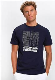 ΑΝΔΡΙΚΟ T-SHIRT ΜΕ LETTERING PRINT REGULAR FIT - D239000821107101 ΜΠΛΕ ΣΚΟΥΡΟ BASEFIELD