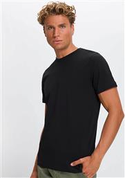 ΑΝΔΡΙΚΟ T-SHIRT ΜΟΝΟΧΡΩΜΟ REGULAR FIT - D239000781100101 ΜΑΥΡΟ BASEFIELD