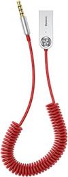 BA01 USB WIRELESS BLUETOOTH 5.0 AUX ADAPTER JACK CABLE - RED BASEUS