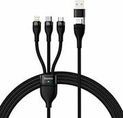CABLE 3IN1 FLASH II USB + TYPE-C TO LIGHTNING + TYPE-C + MICRO-USB 1.5M 3.5A BLACK 100W BASEUS