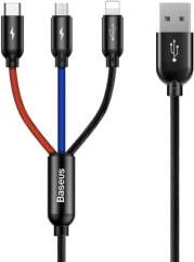 CABLE THREE PRIMARY COLORS 3-IN-1 FOR M+L+T 3.5A 1.2M BLACK BASEUS