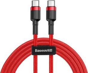 CAFULE SERIES CABLE TYPE-C FLASH CHARGING PD 2.0 QC 3.0 60W 3A 1M RED BASEUS από το PLUS4U