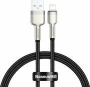 CAFULE USB-A TO LIGHTNING CABLE METAL SERIES 18W 2.4A 0.25M BLACK CALJK-01 BASEUS