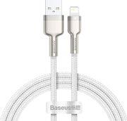 CAFULE USB-A TO LIGHTNING CABLE METAL SERIES 18W 2.4A 1M WHITE CALJK-A02 BASEUS