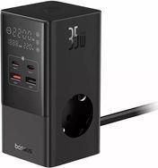 CHARGING STATION POWERCOMBO TOWER 35W 2XUSB +2X TYPE-C +3 POWER SOCKETS BLACK BASEUS από το e-SHOP