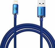 CRYSTAL SHINE CABLE USB TO LIGHTNING 2.4A 2M BLUE BASEUS