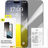 DIAMOND IPHONE 15 PRO MAX PRIVACY PROTECTION TEMPERED GLASS BASEUS