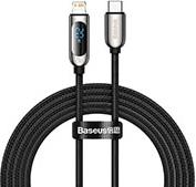 DISPLAY FAST CHARGING DATA CABLE TYPE-C TO LIGHTNING 20W 2M BLACK BASEUS από το e-SHOP