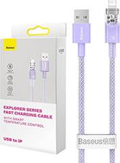 FAST CHARGING CABLE USB-A TO LIGHTNING EXPLORER SERIES 2M 2.4A PURPLE BASEUS