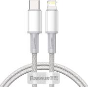 HIGH DENSITY BRAIDED FAST CHARGING DATA CABLE TYPE-C TO LIGHTNING PD 20W 1M WHITE BASEUS