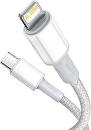 HIGH DENSITY BRAIDED FAST CHARGING DATA CABLE TYPE-C TO LIGHTNING PD 20W 1M WHITE BASEUS
