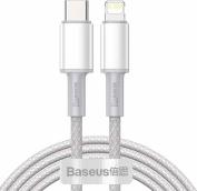 HIGH DENSITY BRAIDED FAST CHARGING DATA CABLE TYPE-C TO LIGHTNING PD 20W 2M WHITE BASEUS από το e-SHOP