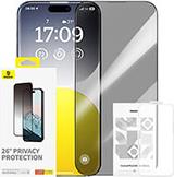 IPHONE 15 PLUS DIAMOND PRIVACY PROTECTION TEMPERED GLASS BASEUS