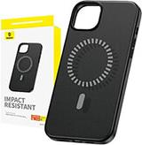 IPHONE 15 PRO MAX MAGNETIC CASE FAUXTHER SERIES BLACK BASEUS