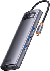 METAL GLEAM SERIES 8-IN-1 MULTIFUNCTIONAL TYPE-C PD HDMI 4K VGA 3XUSB 3.0 CARD READER BASEUS από το e-SHOP