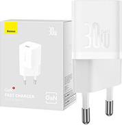 MINI WALL CHARGER GAN5 30W WHITE BASEUS από το e-SHOP