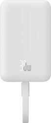 POWERBANK MAGNETIC MINI 10000MAH 30W PD + FQI WIRELESS CHARGING WHITE BASEUS