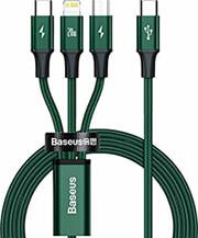 RAPID SERIES BRAIDED USB-C TO LIGHTNING + TYPE-C + MICRO USB CABLE GREEN 20W 1.5M BASEUS