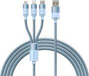 STARSPEED USB-A TO LIGHTNING/MICROUSB/USB-C CABLE 20W 3.5A 1.2M BLUE CAXS000017 BASEUS