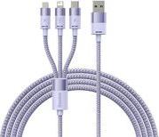 STARSPEED USB-A TO LIGHTNING/MICROUSB/USB-C CABLE 20W 3.5A 1.2M PURPLE CAXS000005 BASEUS