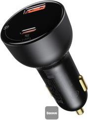 SUPERME DIGITAL DISPLAY PPS DUAL QUICK CHARGER CAR CHARGER BLACK BASEUS