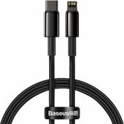 TUNGSTEN GOLD FAST CHARGING DATA CABLE TYPE-C TO LIGHTNING PD 20W 1M BLACK BASEUS