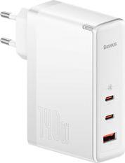 WALL CHARGER GAN5 PRO 2XUSB TYPE-C + USB 140W WHITE BASEUS