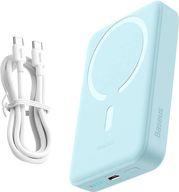 WIRELESS POWERBANK QI 10000MAH MINI MAGNETIC MAGSAFE 30WATT BLUE BASEUS