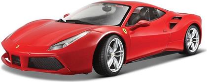 FERRARI 488 GTB ΜΕΤΑΛΛΙΚΟ ΑΝΤΙΓΡΑΦΟ 1:18 RED BBURAGO