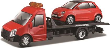 STREET FIRE FLATBED TRANSPORTER FIAT 500 (2007) ΜΕΤΑΛΛΙΚΟ ΑΝΤΙΓΡΑΦΟ 1:43 (18/31402) BBURAGO