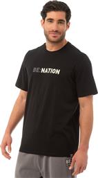 CREW NECK S/S BE:TEE 05312404-01 ΜΑΥΡΟ BE:NATION