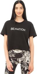 S/S CROP TOP 05112403-01 ΜΑΥΡΟ BE:NATION
