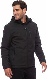 SOFTSHELL JACKET WITH DETACHABLE HOOD 08302303-01 ΜΑΥΡΟ BE:NATION