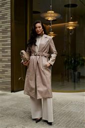 ΠΑΛΤΟ ΑΠΟ CROCO ΔΕΡΜΑΤΙΝΗ ΜΕ ΓΙΑΚΑ - ΕΚΡΟΥ BE YOU